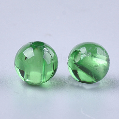透明プラスチックビーズ  ラウンド  グリーン  6x5.5mm  穴：1.8mm  約5000個/500g&nbsp;KY-T005-6mm-637