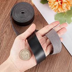 Puイミテーションレザーコード  衣類用  フラット  ブラック  25x1.8mm  約2.19ヤード（2m）/ロール&nbsp;LC-WH0006-06B-08