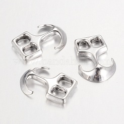チベット風合金フッククラスプ  レザーコードブレスレット作り用  アンカー  カドミウムフリー＆ニッケルフリー＆鉛フリー  アンティークシルバー  23x16x4mm  穴：5x4mm  約18個/49g&nbsp;LS-TIBEP-35682-AS-NR
