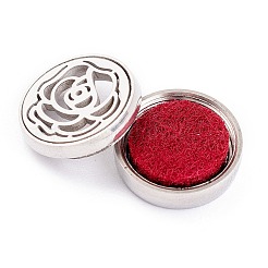 304 Stainless Steel Magnetic Diffuser Locket Aromatherapy Essential Oil Buckle&nbsp;AJEW-M027-04P