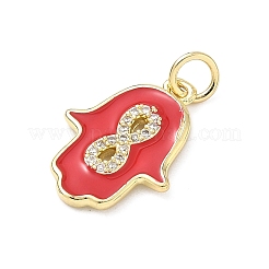 Brass Micro Pave Cubic Zirconia Pendants&nbsp;KK-H255-09G-04