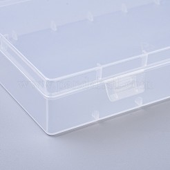 プラスチック箱  ビーズ保存容器  長方形  透明  20.4x11.4x3.6cm&nbsp;CON-I008-01