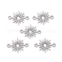 変色しにくい201ステンレススチールリンク/コネクター  レーザー切断  スター  ステンレス鋼色  15x20.5x1mm  穴：1.8mm&nbsp;STAS-T056-LA334-1