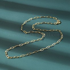 真鍮ペーパークリップチェーンネックレス  長持ちメッキ  ラックめっき  鉛フリー＆カドミウムフリー  18KGP本金メッキ  17.52インチ（44.5cm）&nbsp;NJEW-A042-17G-02
