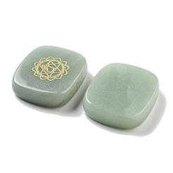Natural Green Aventurine Rectangle with Chakra Sign Figurines Display Decorations&nbsp;DJEW-K025-02B