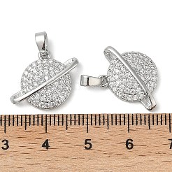 Brass Micro Pave Cubic Zirconia Pendants&nbsp;KK-U045-12P