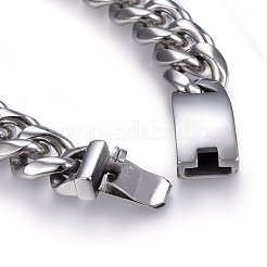 Tarnish Resistant 304 Stainless Steel Curb Chains Bracelets&nbsp;BJEW-E346-21P