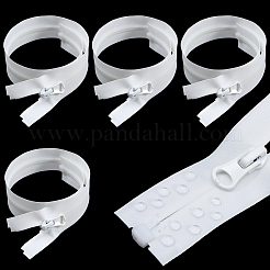 衣服アクセサリー5個  ナイロン閉口ジッパー  TPUジッパープラー付き  ファスナー部品  ホワイト  430x31x9mm&nbsp;FIND-GF0008-52B