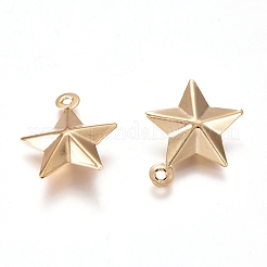 304ステンレスペンダント  スター  18KGP本金メッキ  15x12x4mm  穴：1mm&nbsp;STAS-I138-12G