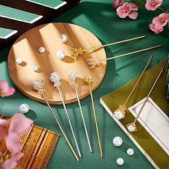 花のヘアスティック作りキット  合金毛棒のパーツを含む  アクリル＆ABSプラスチックパールビーズ  ミックスカラー  32個/セット&nbsp;DIY-PH0008-52
