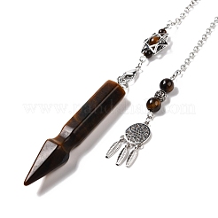 Natural Tiger Eye Pointed Dowsing Pendulums&nbsp;G-I322-01P-10