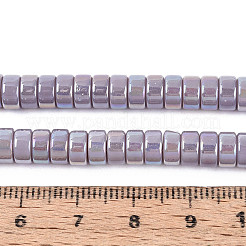 ABカラーメッキ不透明ガラスビーズ連売り  フラットラウンド  アザミ  6~6.5x3mm  穴：1~1.2mm  約111~119個/連  14.17~15.16''（36~38.5センチメートル）&nbsp;GLAA-T026-3x6mm-P15