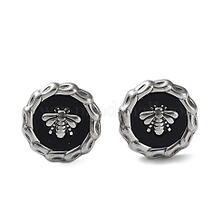6 ペア 2 色のミツバチのアクリル スタッド イヤリング  304ステンレススチールイヤリング  ゴールデン·ステンレス鋼色  14mm  3ペア/カラー&nbsp;EJEW-A024-07