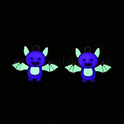 Halloween Theme Rack Plating Luminous Alloy Enamel Pendants&nbsp;ENAM-N056-231P
