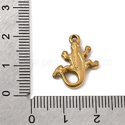 304ステンレスペンダント  ヤモリのチャーム  イオンプレーティング（ip）  18KGP本金メッキ  18.5x15x3mm  穴：1.5mm&nbsp;SA-CBA9B1E-15G