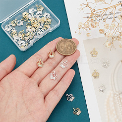 40Pcs 2 Colors Alloy Rhinestone Cabochons&nbsp;MRMJ-GO0002-05