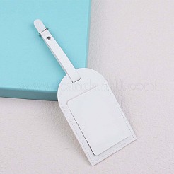 カットホロー 4個 PUレザー ラゲッジタグ  鉄のクラスプ付  旅行IDラベル  スーツケース名札  ホワイト  111x70mm&nbsp;OFST-CL0001-01B-04