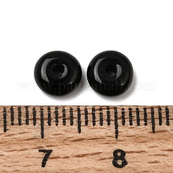 ベーキングペイント不透明ガラスビーズ  ロンデル  ブラック  6.5x3.5mm  穴：1.2mm  約5555個/1000g&nbsp;GLAA-A045-06M