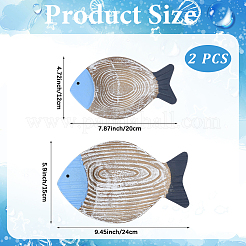 木製の壁の装飾  家の装飾用  魚  キャメル  120~149x200~235x23.5~25.5mm&nbsp;AJEW-WH20121-10A