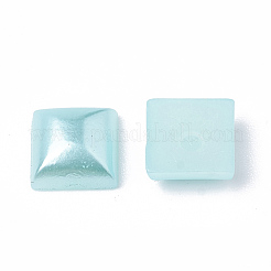 ABSプラスチックパール調カボション  正方形  ライトスカイブルー  6x6x3.5mm  約5000個/袋&nbsp;SACR-R748-6x6mm-Z19