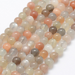 Natural Multi-Moonstone Beads Strands&nbsp;G-G453-A03-6mm