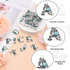 26Pcs 26 Styles Synthetic Turquoise & Alloy Pendants&nbsp;FIND-YW0006-63