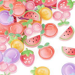 36Pcs 6 Styles Fruit Theme Transparent Resin Cabochons&nbsp;RESI-TADJ0001-27