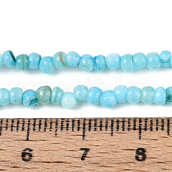 天然淡水貝殻染めビーズ連売り  ロンデル  ダークターコイズ  2~3.5x1~3mm  穴：0.8mm  約162~169個/連  14.96~15.35''（38~39センチメートル）&nbsp;SHEL-T020-29B-02