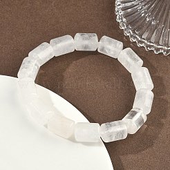 コラム天然水晶ロッククリスタルビーズストレッチブレスレット女性用男性用  内径：2.17インチ（5.5cm）&nbsp;BJEW-A148-01A-27