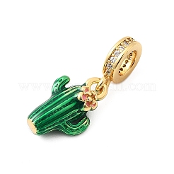 Brass Green Enamel European Dangle Charms&nbsp;KK-F904-28G