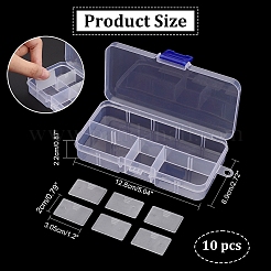 10 Grids Plastic Bead Storage Containers&nbsp;CON-WH0086-053A