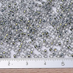 MIYUKIラウンドロカイユビーズ  日本製シードビーズ  （rr3201)マジックゴールデンオリーブライニングクリスタル  11/0  2x1.3mm  穴：0.8mm  約1111個/10g&nbsp;X-SEED-G007-RR3201