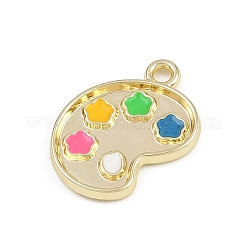 合金エナメルチャーム  パレット  ゴールドカラー  18x14x2mm  穴：1.6mm&nbsp;FIND-I052-02G-01