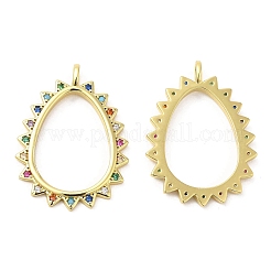 Brass Pave Cubic Zirconia  Pendants&nbsp;KK-Z028-11G