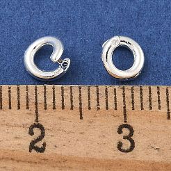 真鍮のツイスターの留め金  リング  925銀メッキ  5.5x1.2mm  穴：3mm&nbsp;KK-P284-13S