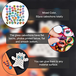 1 Bag Printed Glass Cabochons&nbsp;GGLA-PH0001-45C