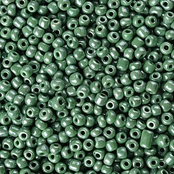 6/0 ガラスシードビーズ  不透明な色の光沢の  ラウンド  ミディアムシーグリーン  4mm  穴：1.5mm  約4500個/ポンド&nbsp;SEED-A012-4mm-127