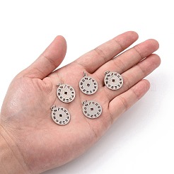 変色しない201ステンレススチールペンダント  星座とフラットラウンド  ステンレス鋼色  22x18.5x1mm  穴：3mm&nbsp;STAS-S105-T565D-1