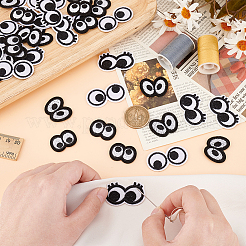 48Pcs 4 Style Eye Polyester Computerized Embroidery Cloth Iron on/Sew on Patches&nbsp;PATC-FG0001-86