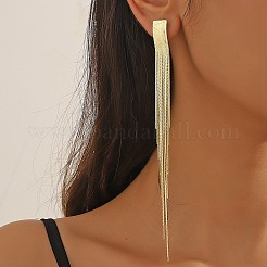 Brass Chains Tassel Earrings&nbsp;EJEW-P236-01G