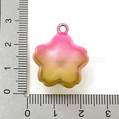 真鍮製ベルペンダント  桜の形  ゴールデンロッド  25x21x16.5mm  穴：3mm&nbsp;KK-B086-02E