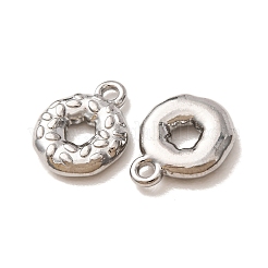 304ステンレスペンダント  ドーナツチャーム  長持ちメッキ  ステンレス鋼色  15.5x12x3mm  穴：1.8mm&nbsp;SA-CBA9EE2-19P