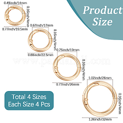 16Pcs 4 Styles Alloy Spring Gate Rings&nbsp;FIND-CL0001-95
