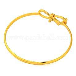 Bowknot Brass Plain Bangles for Women&nbsp;BJEW-F477-06G