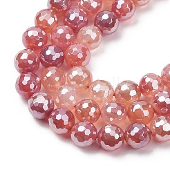 Electroplated Natural Agate Beads Strands&nbsp;G-B191-A07-8mm-15