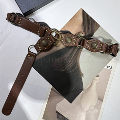 Vintage PU Leather Rivet Stitching Chain Belts with Alloy Buckles&nbsp;AJEW-WH20064-22A