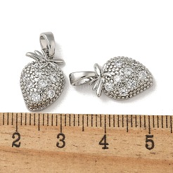 Brass Micro Pave Cubic Zirconia Pendents&nbsp;KK-R210-17P