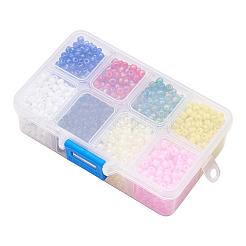 1箱6/0ガラス種ビーズラウンドスペーサビーズ  ミックスカラー  4mm  穴：1mm  約1900個/箱&nbsp;SEED-X0050-4mm-07