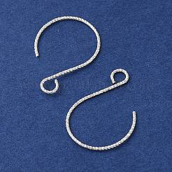 925スターリングシルバーピアスフック  ループ付きバルーンイヤーワイヤー  銀  24x16x0.5mm  穴：3mm  ピン：0.5mm&nbsp;STER-NH0009-01B