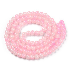 Crackle Baking Paint Imitation Jade Glass Beads Strands&nbsp;X1-DGLA-T003-8mm-01